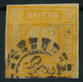 BAYERN QUADRAT AUSGABE Nr 7 gestempelt 88FE8A