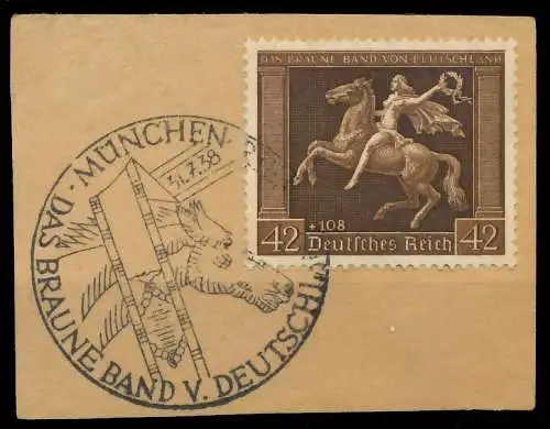DEUTSCHES REICH 1938 Nr 671y zentrisch gestempelt Briefst³ck 8B0186