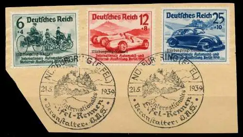 DEUTSCHES REICH 1939 Nr 695-697 zentrisch gestempelt Briefst³ck 8B0202