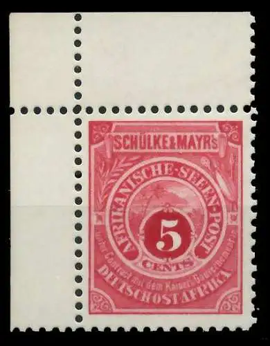 DEUTSCH-OSTAFRIKA SEEENPOST Nr Sa postfrisch ECKE-OLI g 08EE92