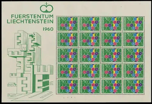 LIECHTENSTEIN BLOCK KLEINBOGEN Nr 398I postfrisch KLEIN 1D7C86