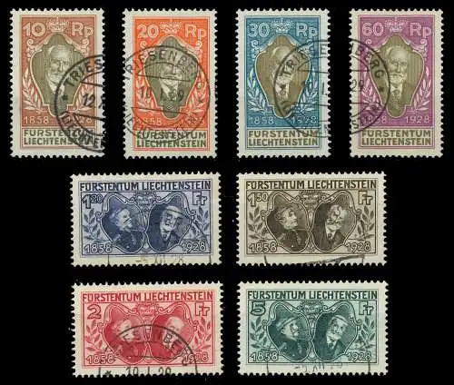 LIECHTENSTEIN 1928 Nr 82-89 gestempelt ATTEST 1D7D22