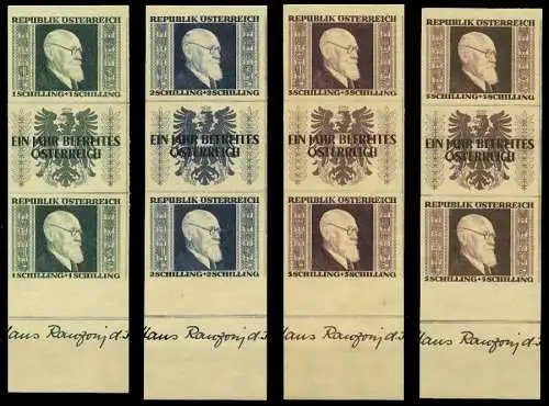 ÖSTERR. 1946 Nr 772B 775B-SZ postfrisch aus RENNERBLOCK 1E8D4A