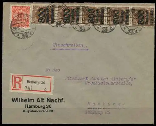 DEUTSCHES REICH 1923 INFLA Nr 305A + 318A BRIEF 298622