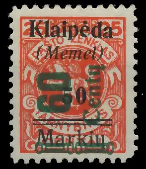 MEMEL 1923 Nr 233III ungebraucht 416676