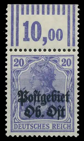 BES. 1WK PG OBER OST Nr 8c WOR 2-9-2 postfrisch gepr. 43B2AA