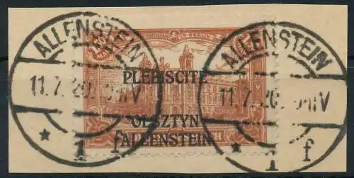 ALLENSTEIN Nr 12b zentrisch gestempelt Briefst³ck gepr. 4534A2