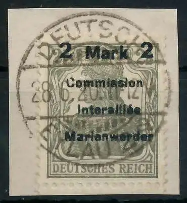 MARIENWERDER Nr 23AIaBI zentrisch gestempelt Briefst³ck gepr. 49A60E