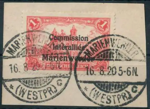 MARIENWERDER Nr 26 zentrisch gestempelt Briefst³ck 49A716