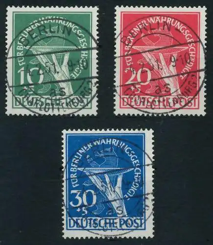 BERLIN 1949 Nr 68-70 zentrisch gestempelt ATTEST 64205E