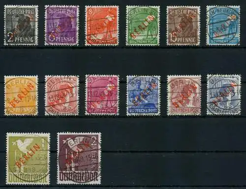 BERLIN 1949 Nr 21-34 zentrisch gestempelt ATTEST 642066