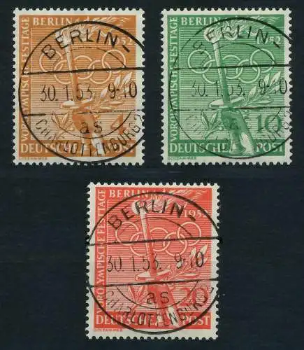 BERLIN 1952 Nr 88-90 zentrisch gestempelt 64213A
