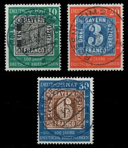 BRD BUND 1949 Nr 113-115 zentrisch gestempelt gepr. 69B742