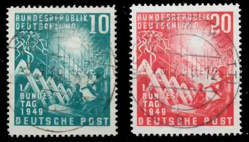 BRD BUND 1949 Nr 111-112 zentrisch gestempelt gepr. 69B746