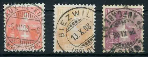 SCHWEIZ 1907 Nr 98-100 zentrisch gestempelt 6C29F2