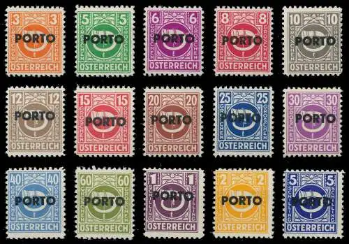 ÖSTERREICH PORTOMARKEN 1946 Nr 189-203 postfrisch 707A2A