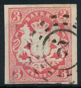 BAYERN MÜHLRADSTEMPEL AUF Nr 15 oMR __2 zentrisch gestempelt 71273E