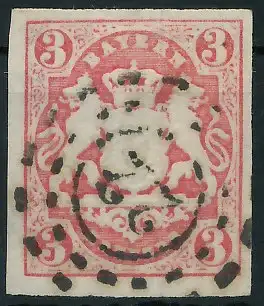 BAYERN MÜHLRADSTEMPEL AUF Nr 15 oMR _22 zentrisch gestempelt 712752