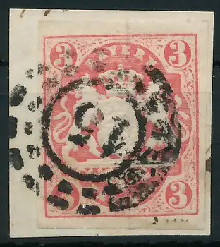 BAYERN MÜHLRADSTEMPEL AUF Nr 15 oMR _15 zentrisch gestempelt 71274E