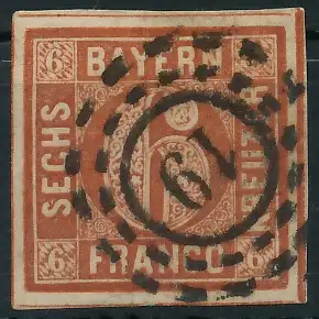 BAYERN MÜHLRADSTEMPEL AUF Nr 4II oMR _19 ZENTR- 71276E