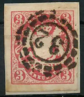 BAYERN MÜHLRADSTEMPEL AUF Nr 15 oMR _32 zentrisch gestempelt 712BCE