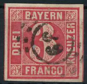 BAYERN MÜHLRADSTEMPEL AUF Nr 9 oMR _39 zentrisch gestempelt 712BEE