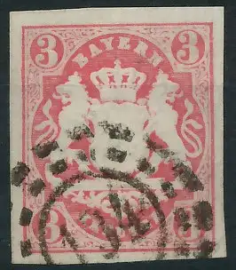 BAYERN MÜHLRADSTEMPEL AUF Nr 15 oMR 134 zentrisch gestempelt 712C92