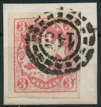 BAYERN MÜHLRADSTEMPEL AUF Nr 15 oMR 145 zentrisch gestempelt 7193CA