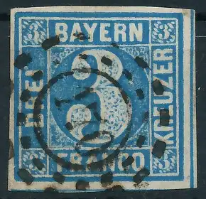 BAYERN MÜHLRADSTEMPEL AUF Nr 2II oMR 170 ZENTR- 7193EE