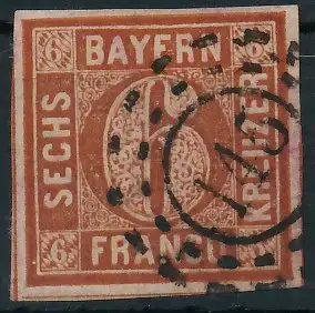 BAYERN MÜHLRADSTEMPEL AUF Nr 4II oMR 145 ZENTR- 719456