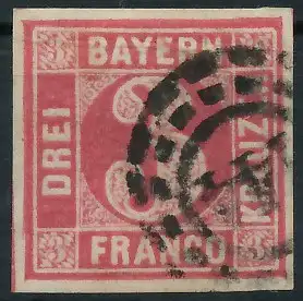 BAYERN MÜHLRADSTEMPEL AUF Nr 9 oMR 144 gestempelt 71946E