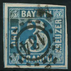 BAYERN MÜHLRADSTEMPEL AUF Nr 2II oMR 134 ZENTR- 7194F6