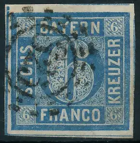 BAYERN MÜHLRADSTEMPEL AUF Nr 10 oMR 325 zentrisch gestempelt 71957A