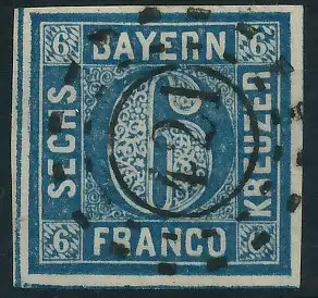 BAYERN MÜHLRADSTEMPEL AUF Nr 10 oMR 421 zentrisch gestempelt 719586