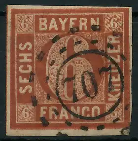 BAYERN MÜHLRADSTEMPEL AUF Nr 4II oMR 707 ZENTR- 719666