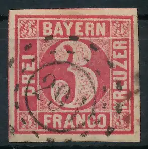 BAYERN MÜHLRADSTEMPEL AUF Nr 9 oMR 291 zentrisch gestempelt 7196DE