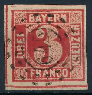 BAYERN MÜHLRADSTEMPEL AUF Nr 9 oMR 645 zentrisch gestempelt 719912