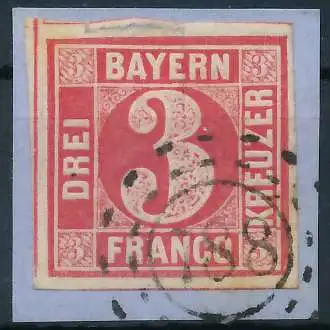 BAYERN MÜHLRADSTEMPEL AUF Nr 9 oMR 788 zentrisch gestempelt 7198DE
