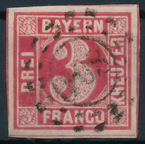 BAYERN MÜHLRADSTEMPEL AUF Nr 9 oMR 804 zentrisch gestempelt 7198AA
