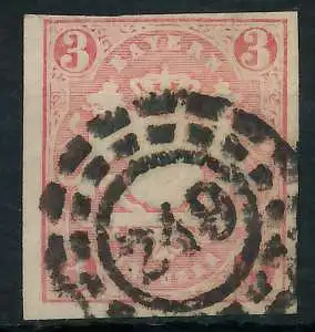 BAYERN MÜHLRADSTEMPEL AUF Nr 15 oMR 249 zentrisch gestempelt 719B02