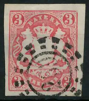 BAYERN MÜHLRADSTEMPEL AUF Nr 15 oMR 269nT ZENTR 719AFE