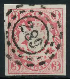 BAYERN MÜHLRADSTEMPEL AUF Nr 15 oMR 289 zentrisch gestempelt 719B22