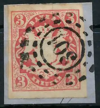 BAYERN MÜHLRADSTEMPEL AUF Nr 15 oMR 301 zentrisch gestempelt 719B16