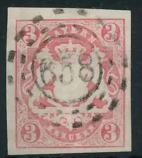 BAYERN MÜHLRADSTEMPEL AUF Nr 15 oMR 658 zentrisch gestempelt 719B46