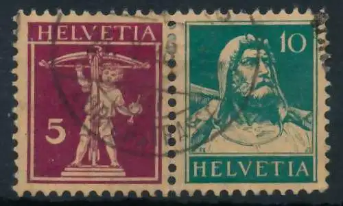 SCHWEIZ ZUSAMMENDRUCK Nr W5 gestempelt WAAGR PAAR 7236C2