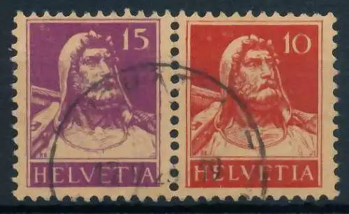 SCHWEIZ ZUSAMMENDRUCK Nr W1 gestempelt WAAGR PAAR 72372E