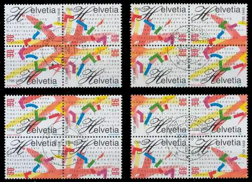 SCHWEIZ 1998 Nr 1633VB-1636VB gestempelt 72378E