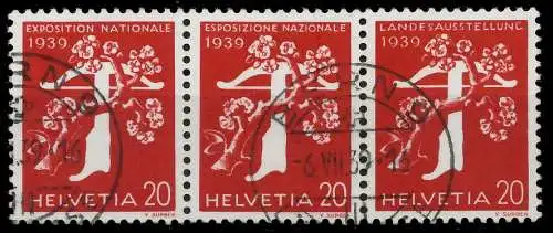 SCHWEIZ ZUSAMMENDRUCK Nr W22R gestempelt 3ER STR 728F5E