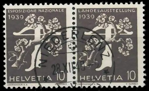 SCHWEIZ ZUSAMMENDRUCK Nr W17 gestempelt WAAGR PAAR 728F62