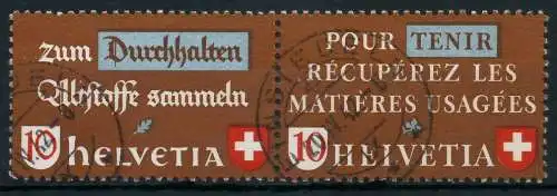 SCHWEIZ ZUSAMMENDRUCK Nr WZd 01 zentrisch gestempelt WAAGR P 729096